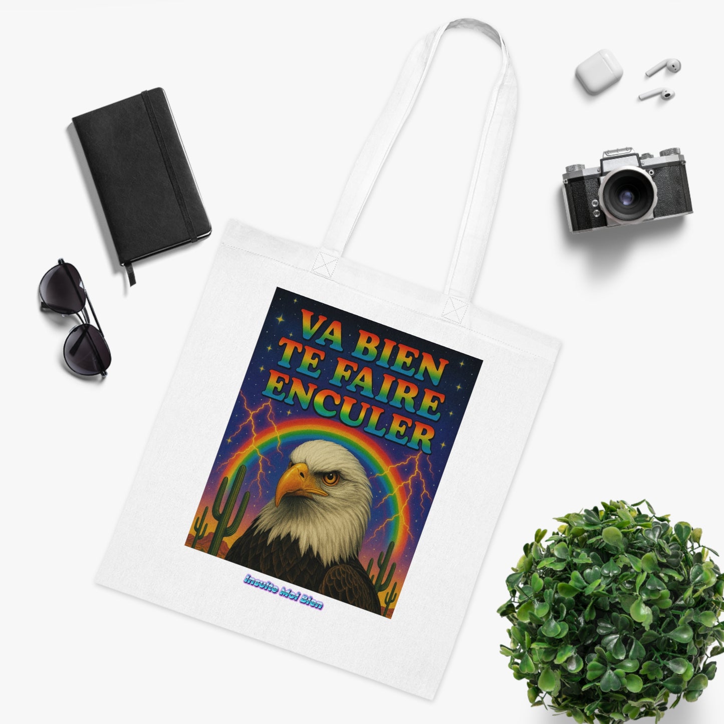 Tote bag aigle “Va bien te faire enculer”