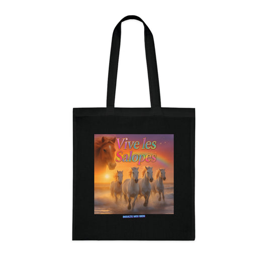 Tote bag chevaux “Vive les salopes”