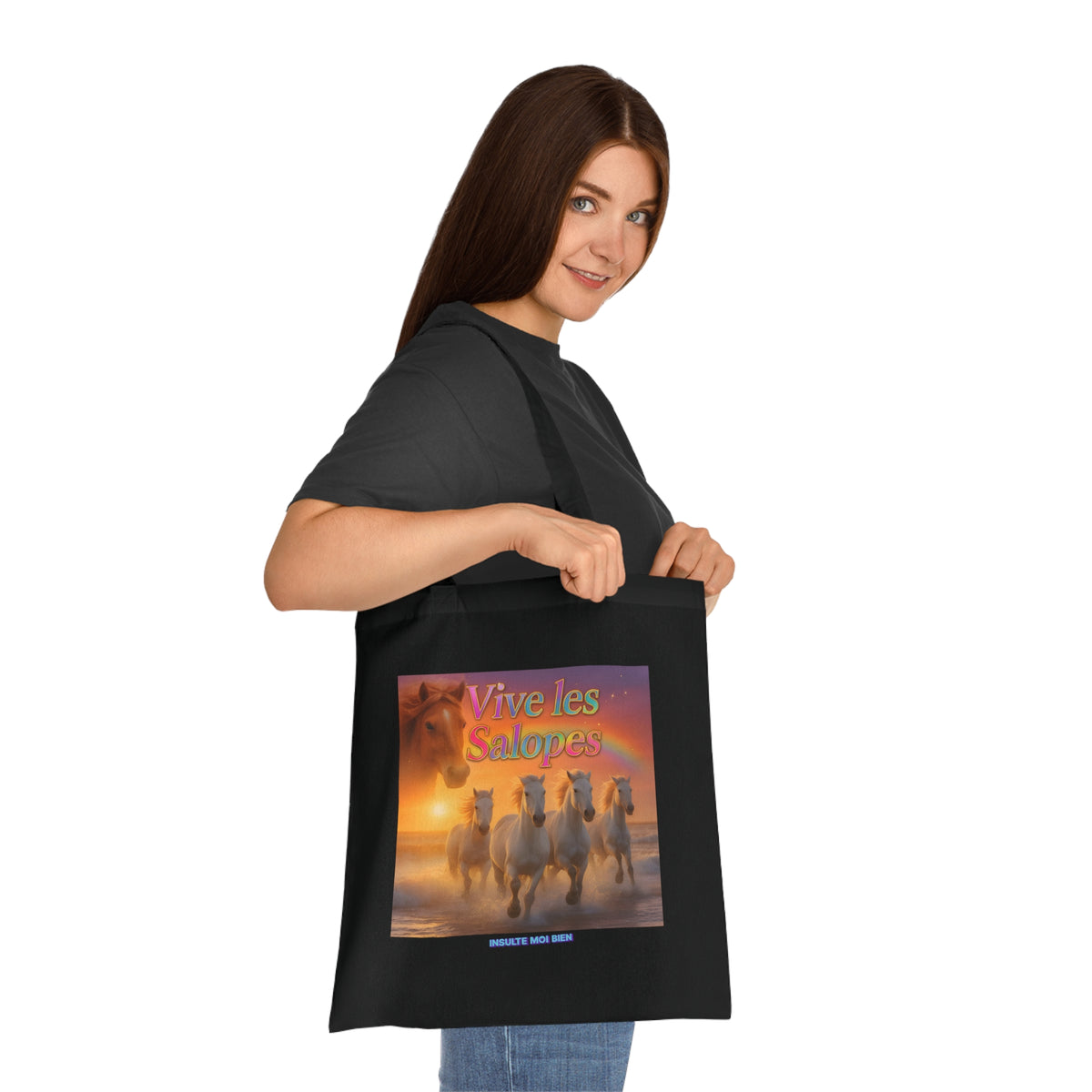 Tote bag chevaux “Vive les salopes”