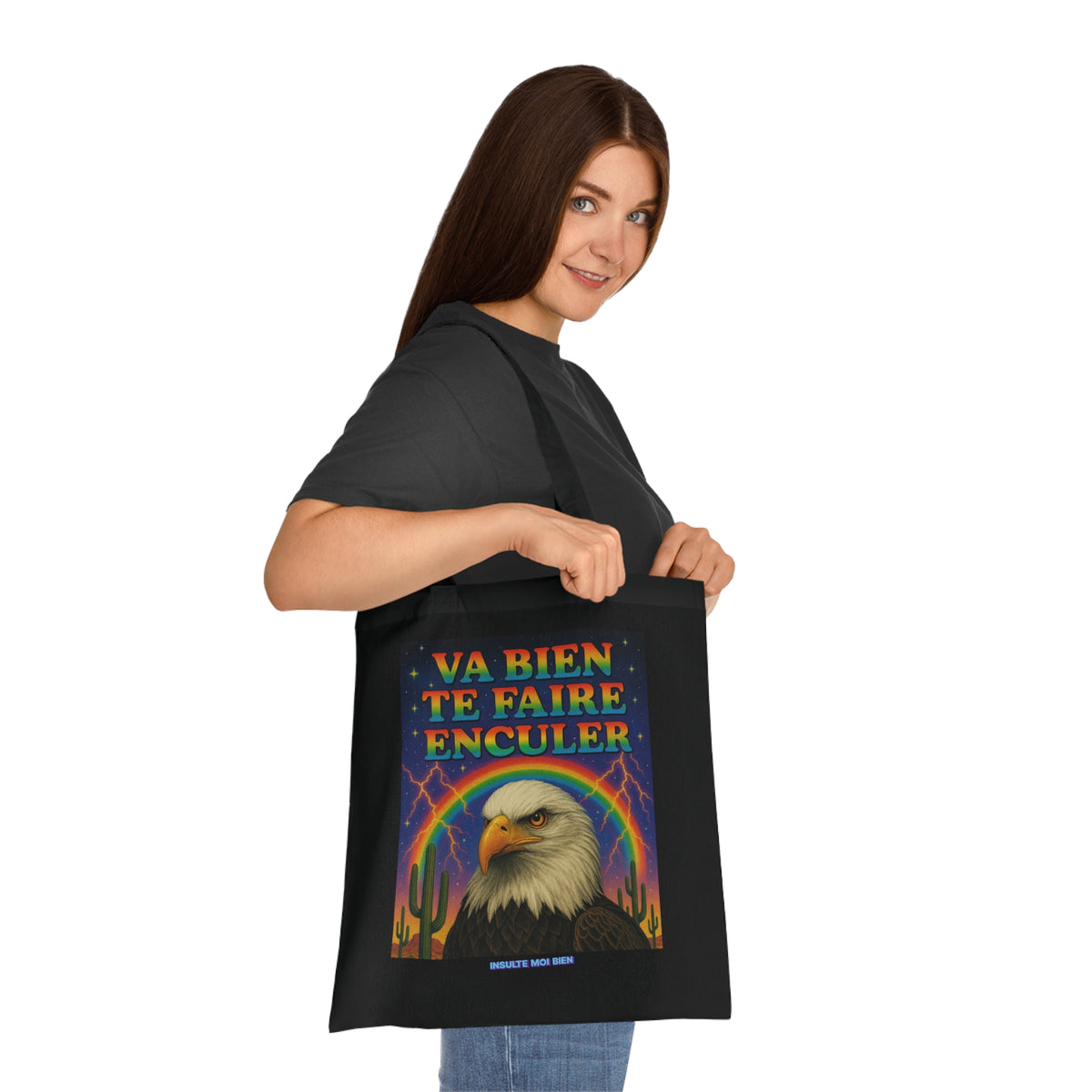 Tote bag aigle “Va bien te faire enculer”