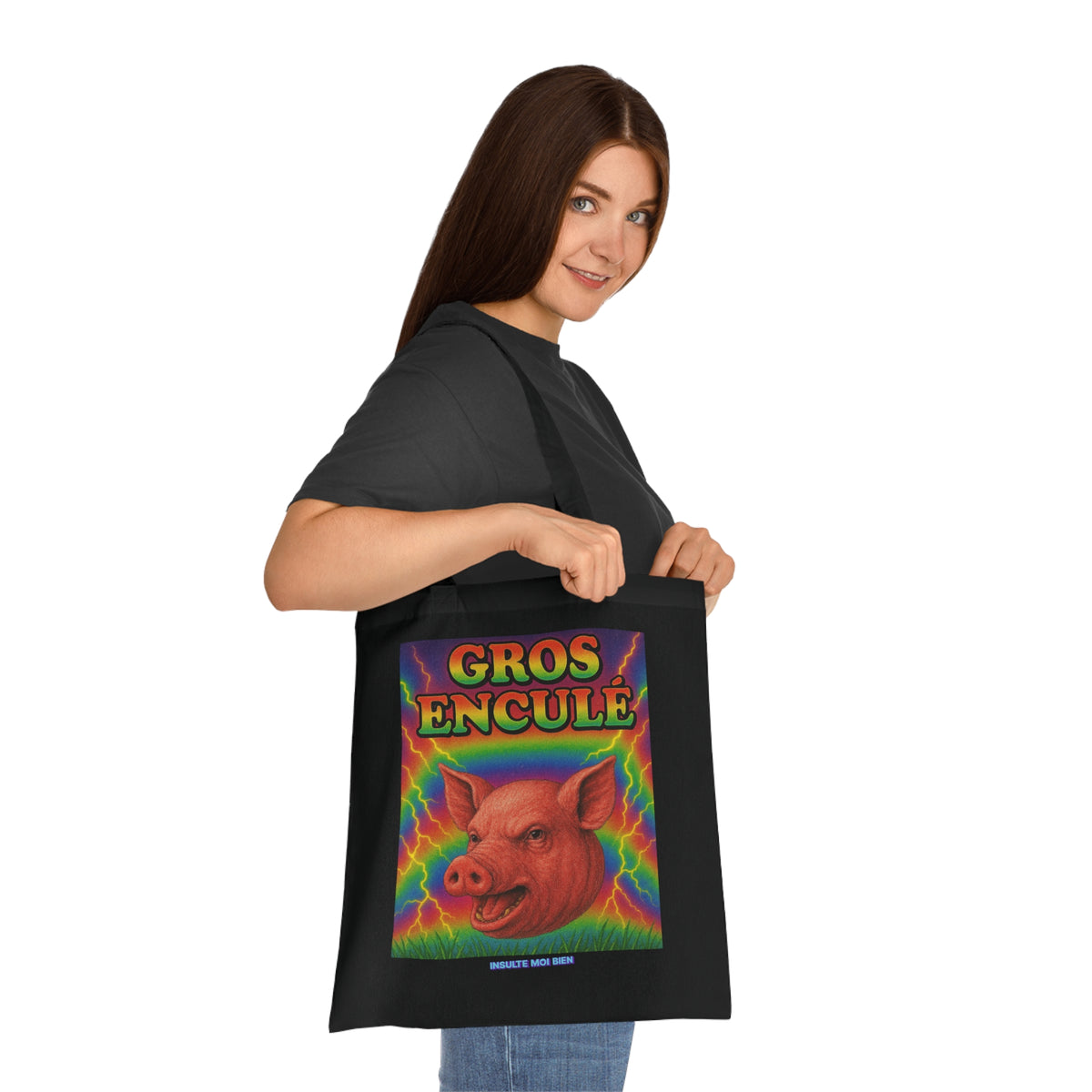 Tote bag cochon “Gros enculé”