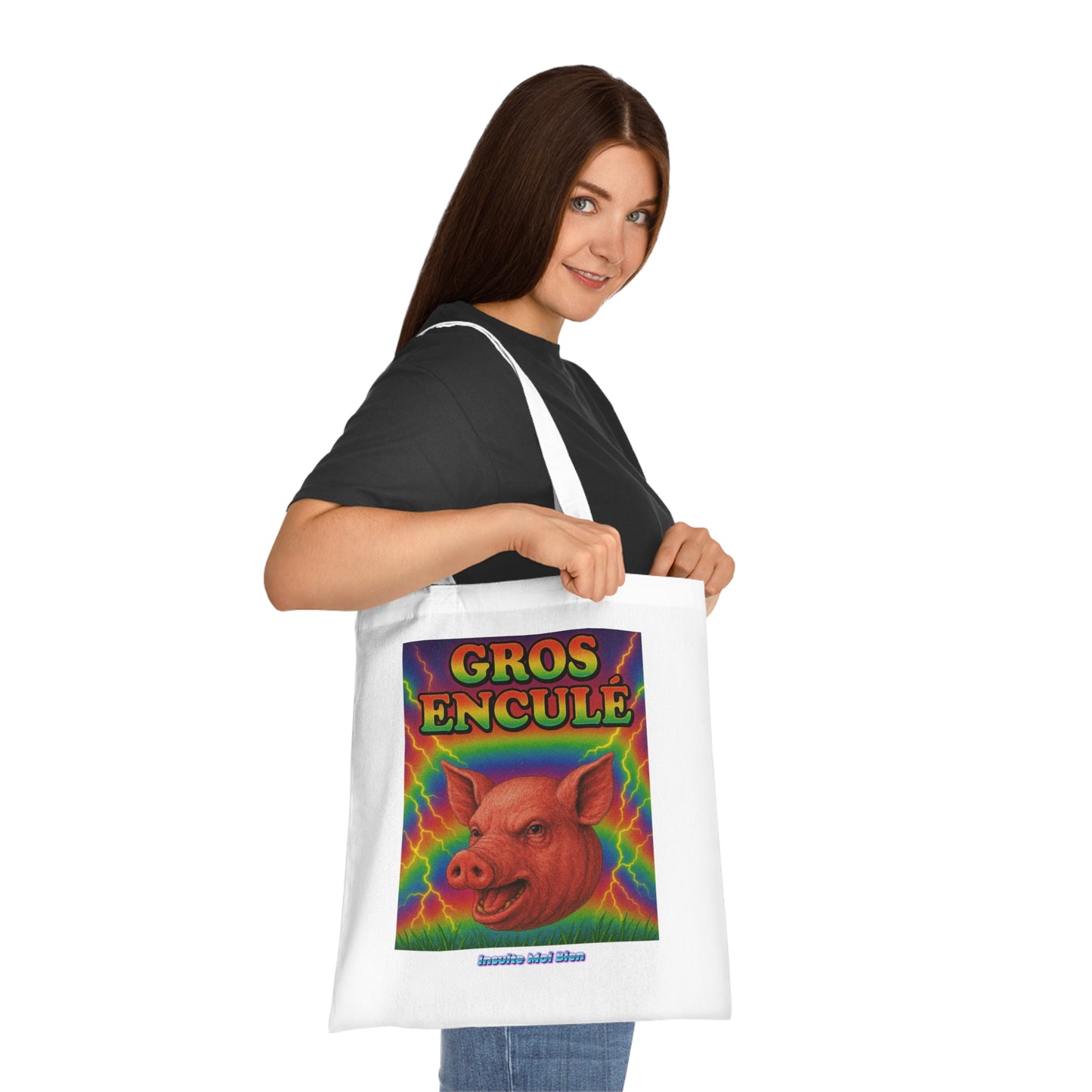 Tote bag cochon “Gros enculé”