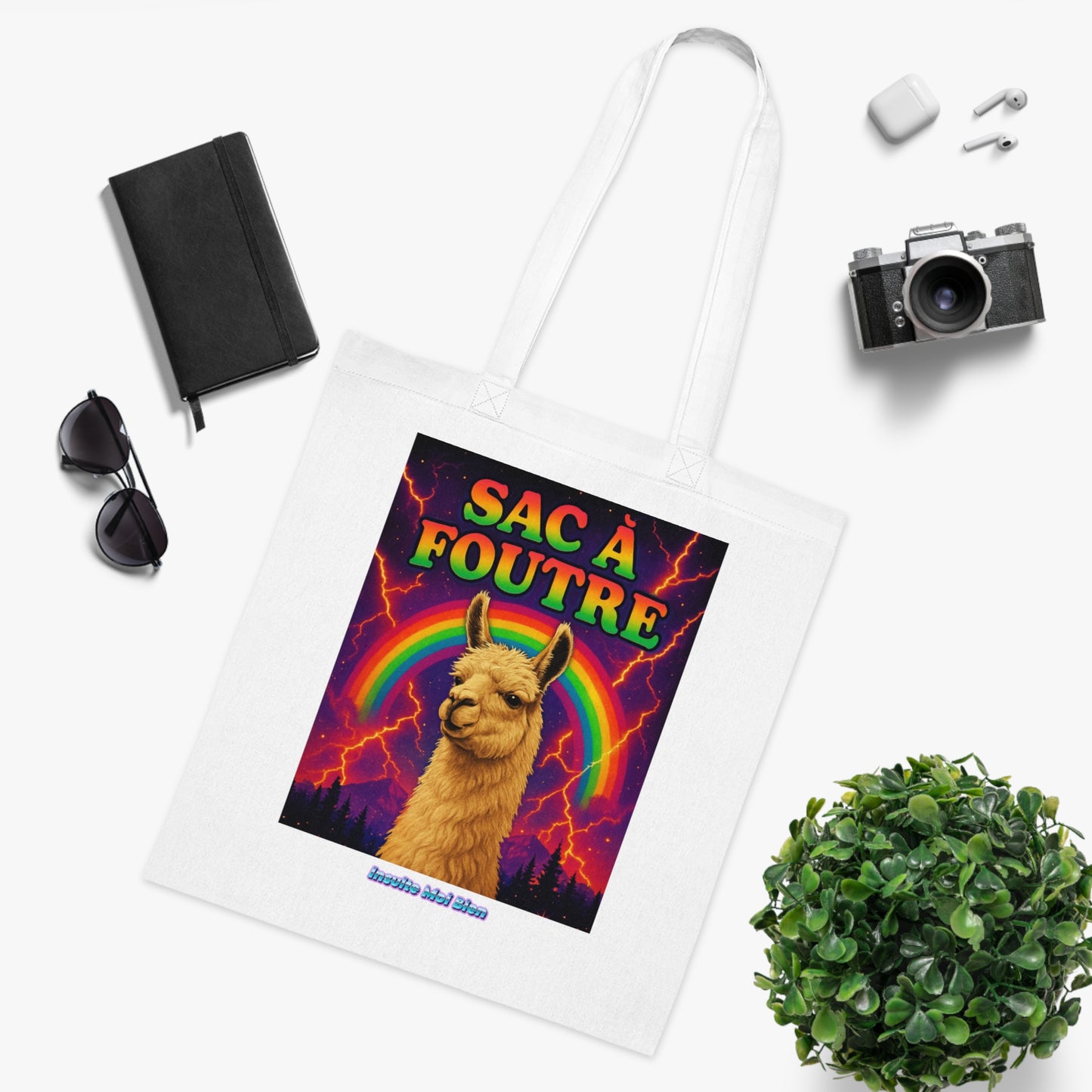 Tote bag lama “Sac à foutre”