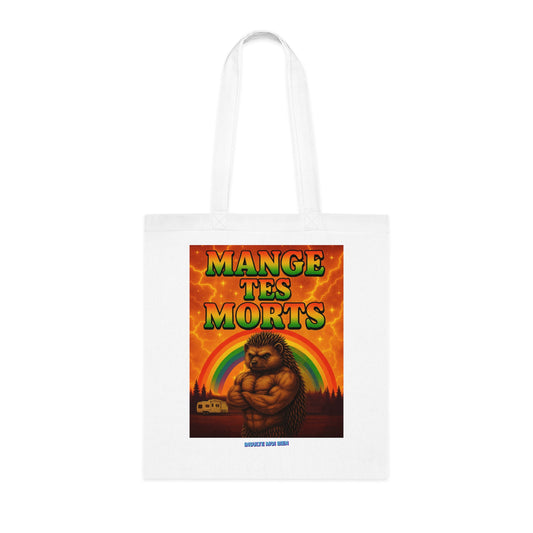 Tote bag hérisson “Mange tes morts”