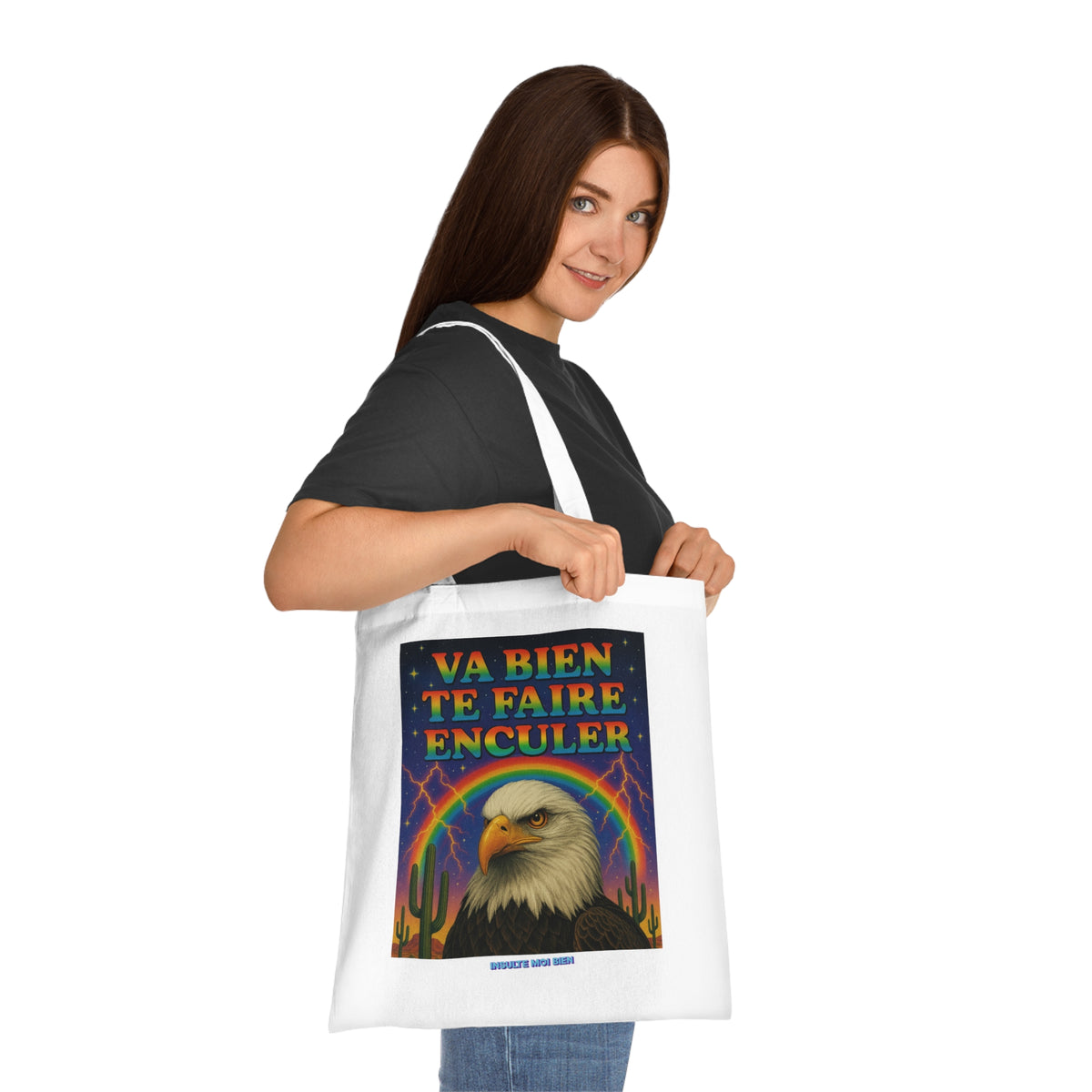 Tote bag aigle “Va bien te faire enculer”