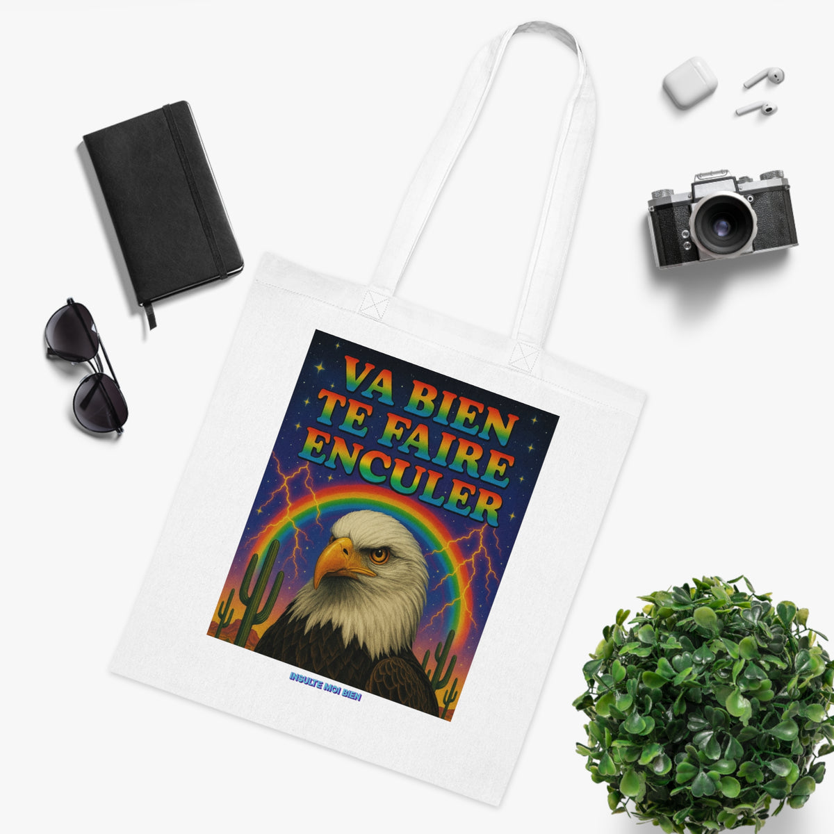 Tote bag aigle “Va bien te faire enculer”