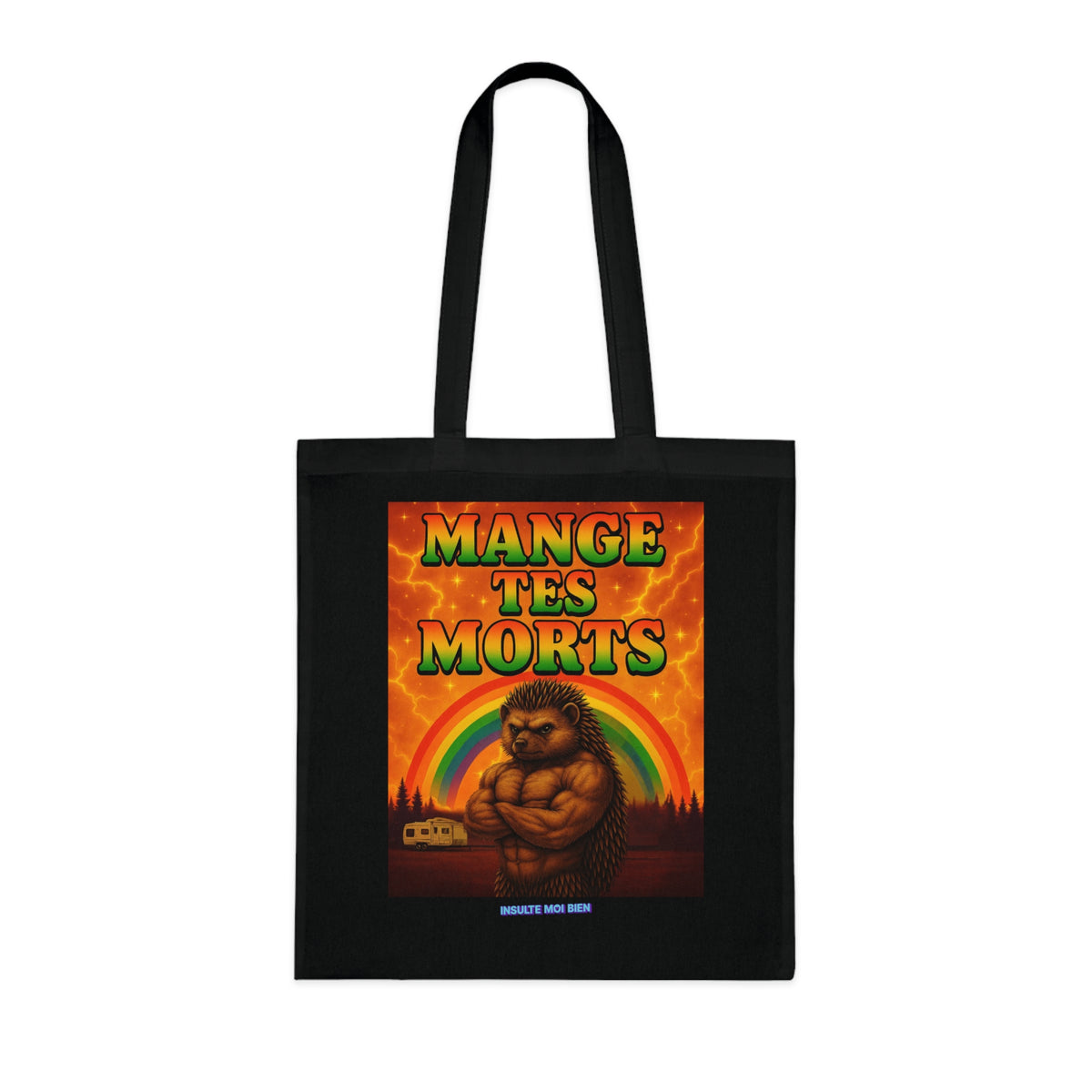Tote bag hérisson “Mange tes morts”