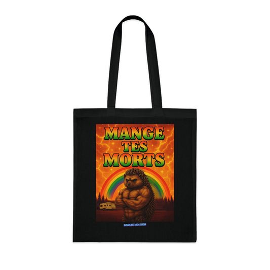 Tote bag hérisson “Mange tes morts”