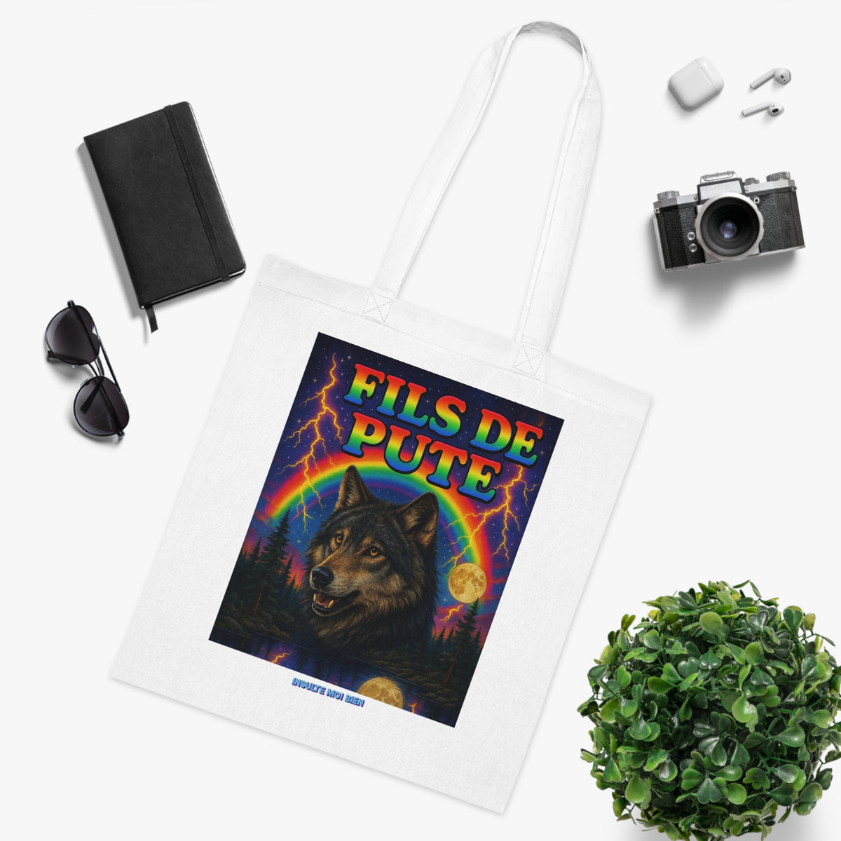 Tote bag loup “Fils de pute”