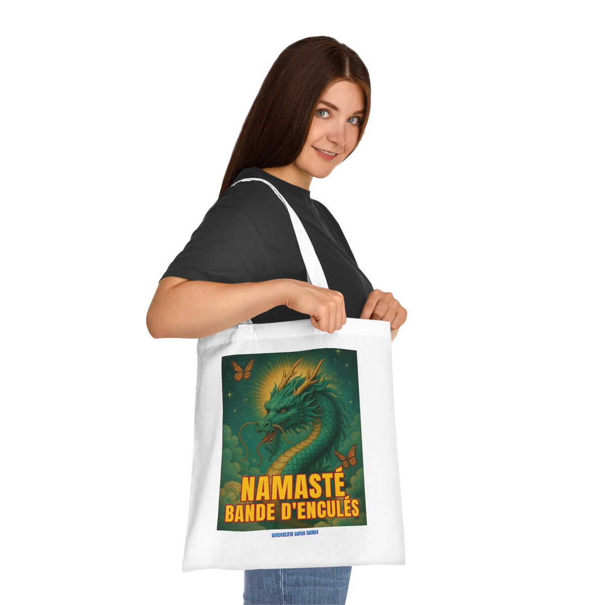 Tote bag dragon “Namasté bande d’enculés”