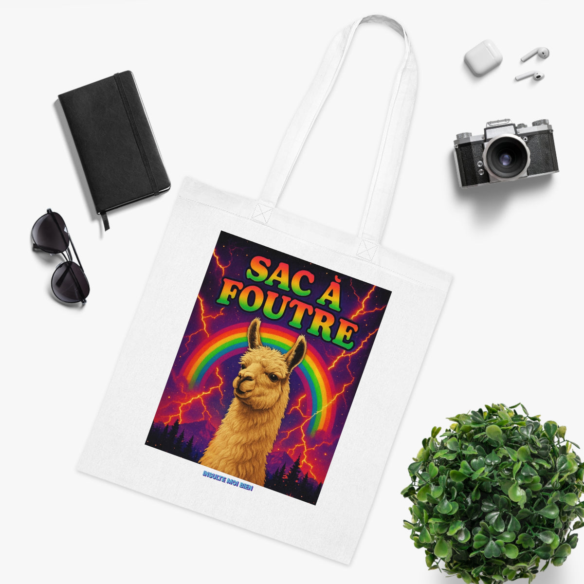 Tote bag lama “Sac à foutre”
