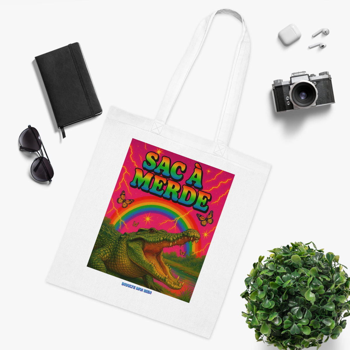 Tote bag crocodile “Sac à merde”