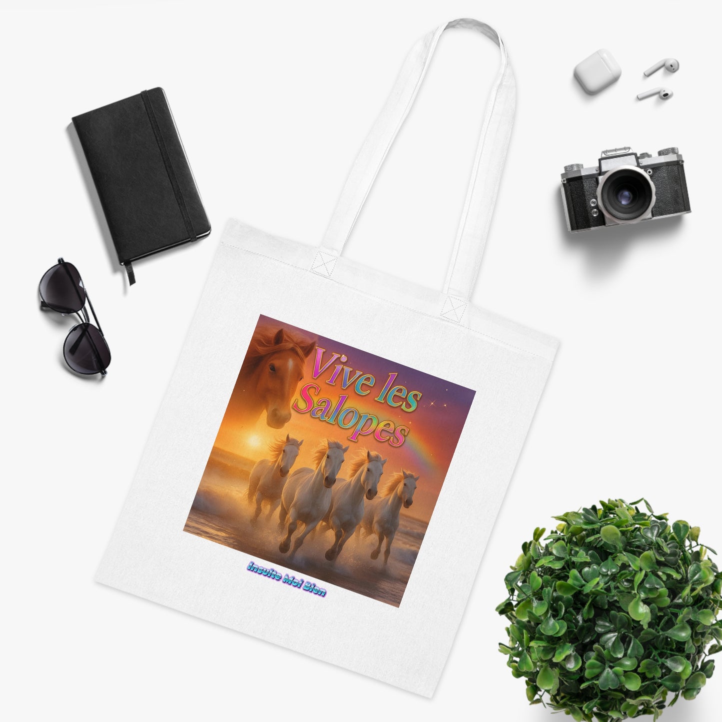 Tote bag chevaux “Vive les salopes”