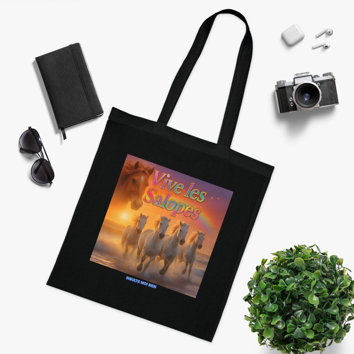 Tote bag chevaux “Vive les salopes”