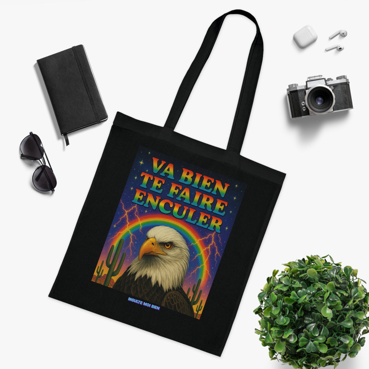 Tote bag aigle “Va bien te faire enculer”