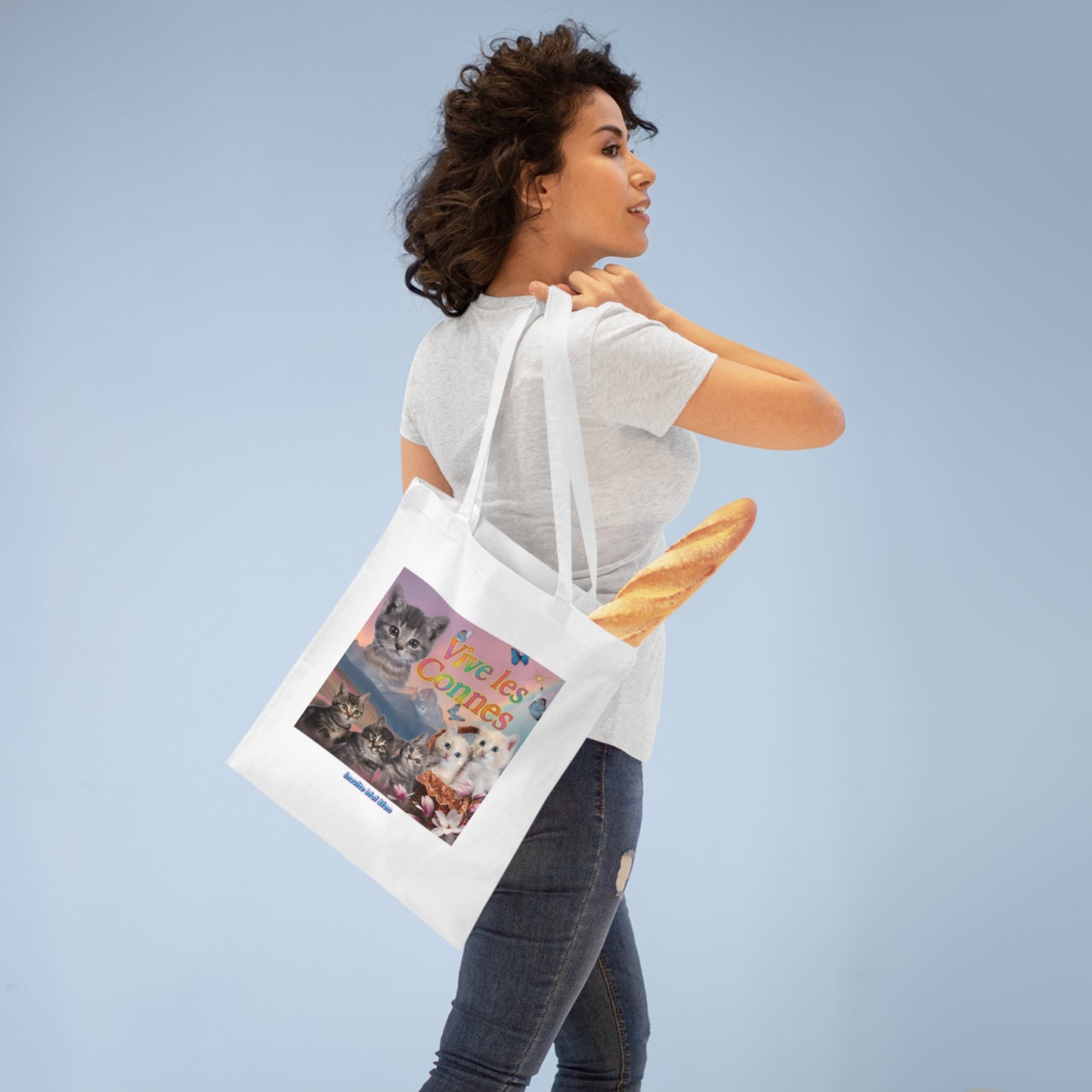 Tote bag chats “Vive les connes”
