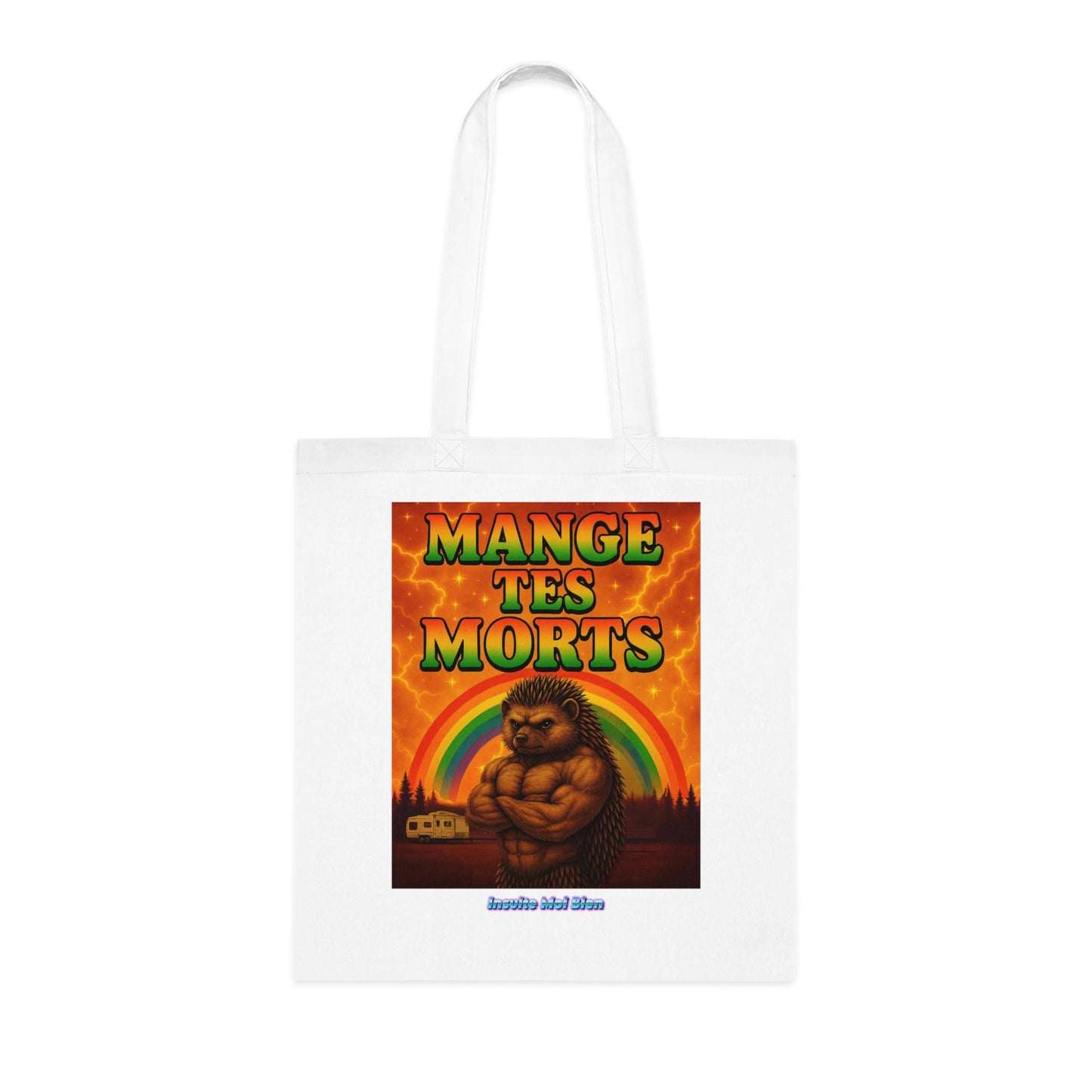 Tote bag hérisson “Mange tes morts”