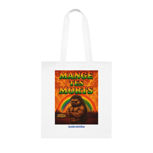 Tote bag hérisson “Mange tes morts”