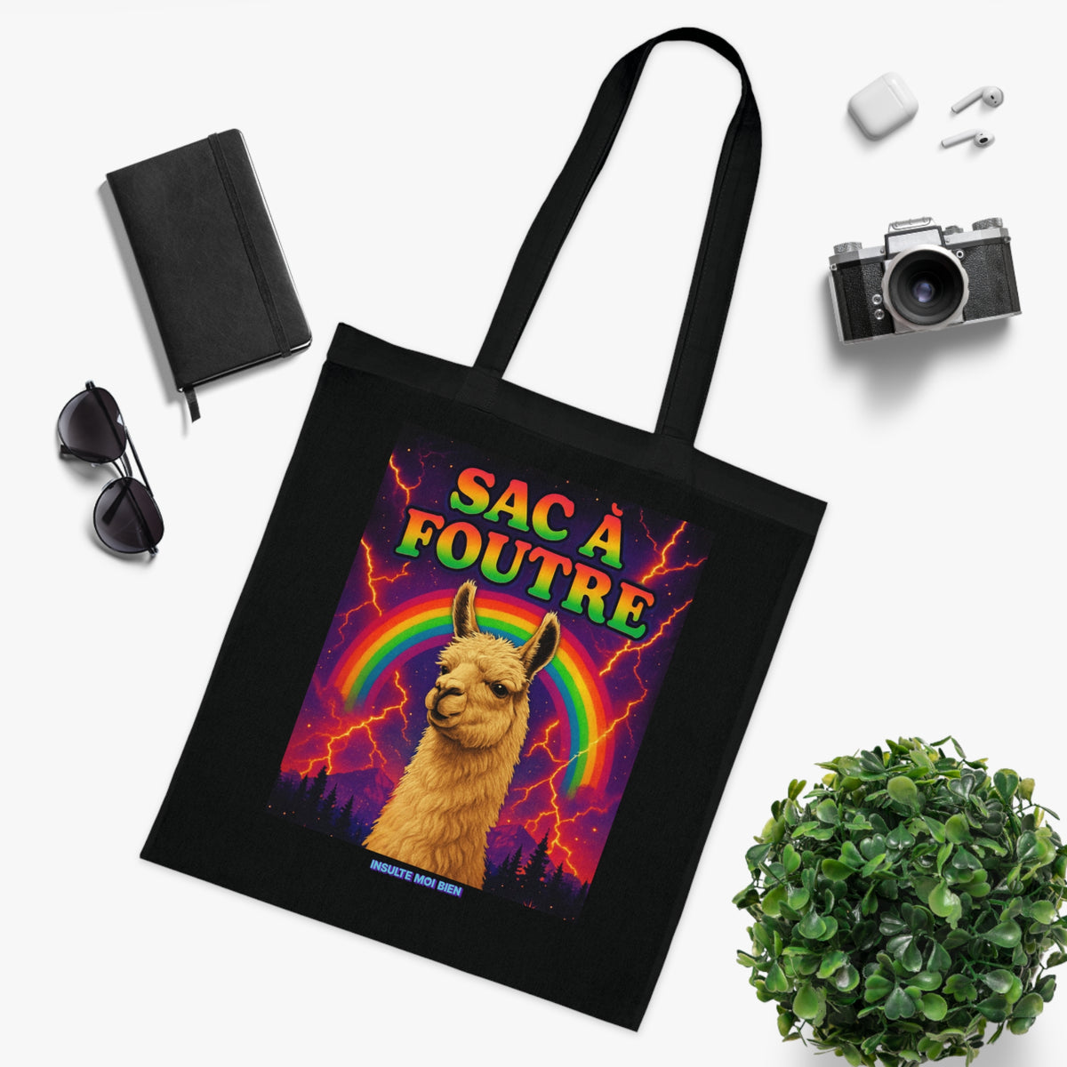 Tote bag lama “Sac à foutre”